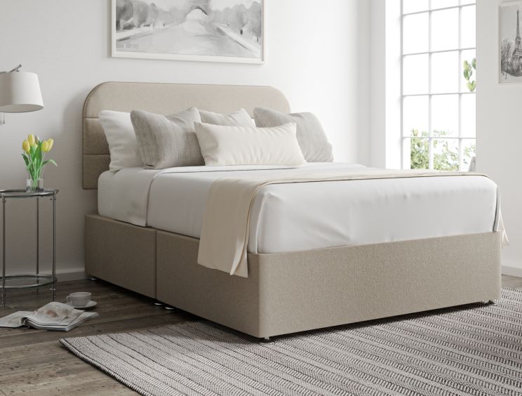 Makayla Classic Non Storage Arran Natural Super King Size Base and Headboard Only