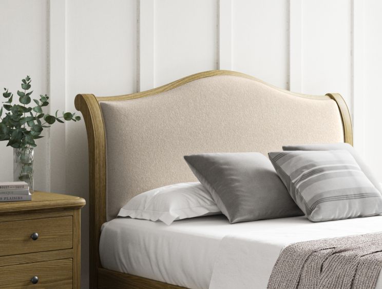 Natural linen top bed frame