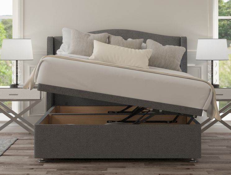Mabel Ottoman Double Arran Pebble Headboard & Base
