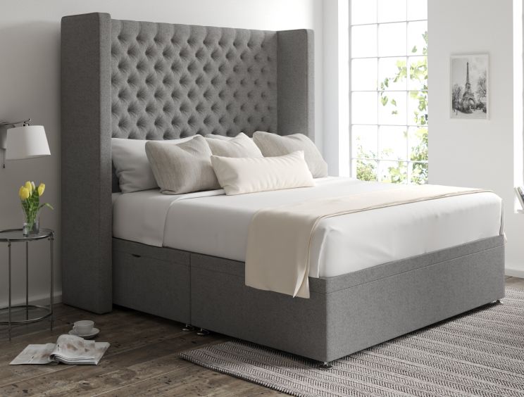 Emma Ottoman Double Arran Pebble Headboard & Base