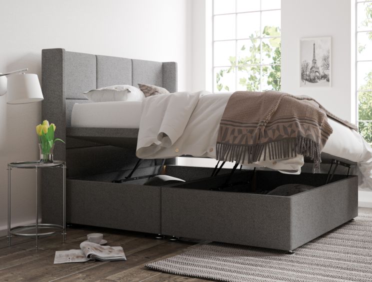 Jane Ottoman Double Arran Pebble Headboard & Base Only
