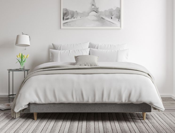 Classic Shallow Upholstered Arran Pebble Double Base Only