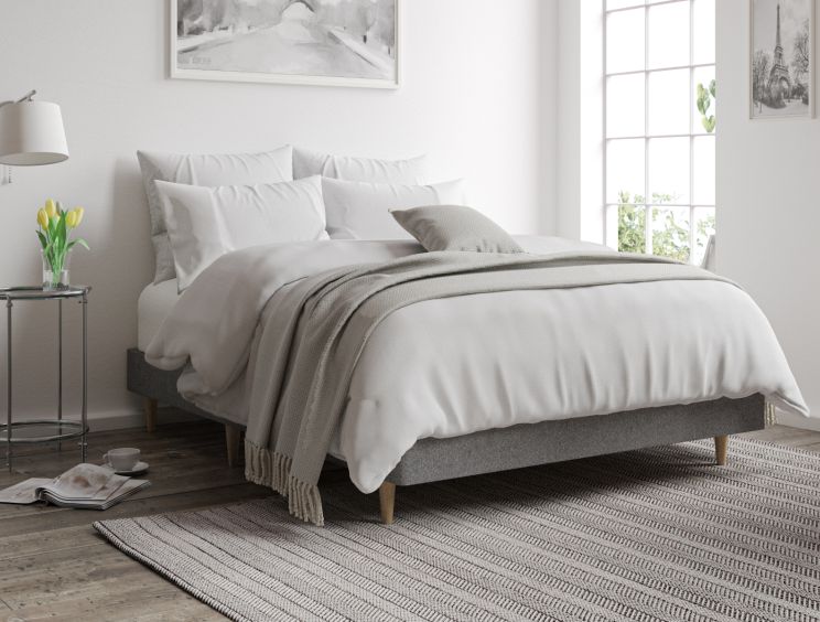Classic Shallow Upholstered Arran Pebble Double Base Only
