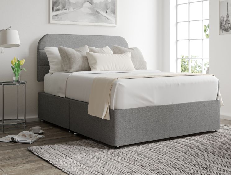 Makayla Classic Non Storage Arran Pebble Double Base and Headboard Only