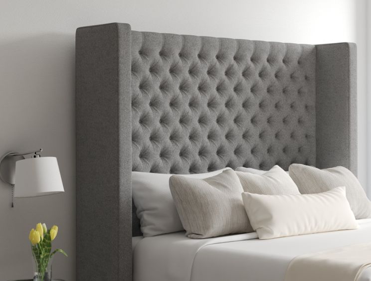 Emma Ottoman King Size Arran Pebble Headboard & Base