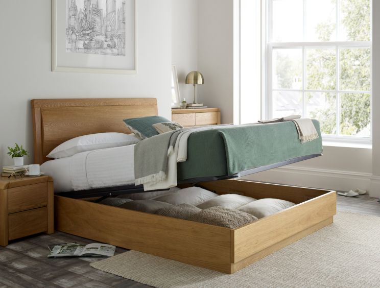 Arran Oak Ottoman Storage Bed