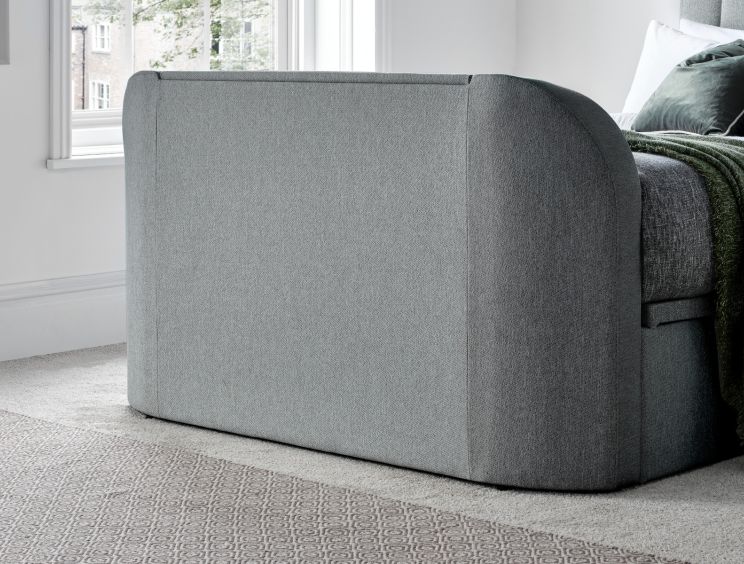 Aspen Upholstered Ottoman TV Bed  Smoke - Super King Size Bed Frame Only