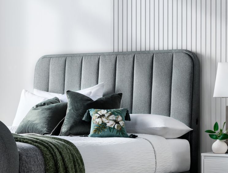 Aspen Upholstered Ottoman TV Bed  Smoke - King Size Bed Frame Only