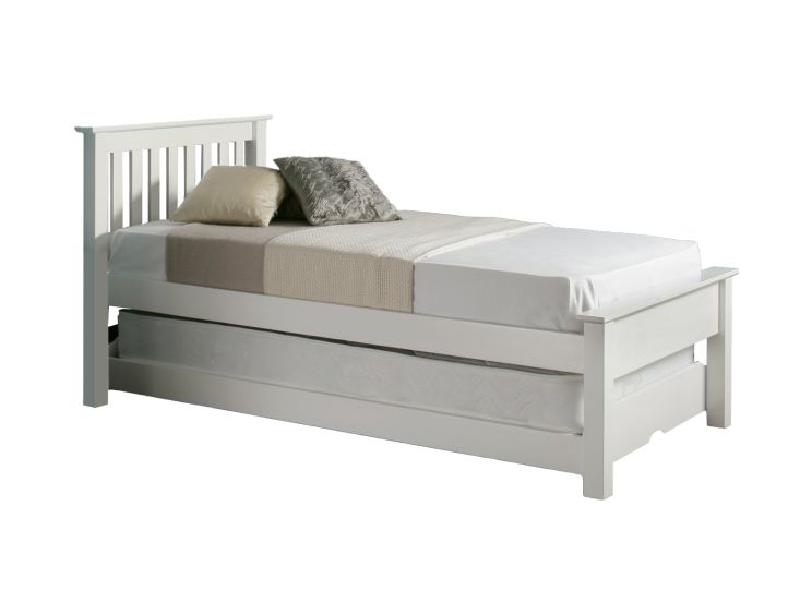 Atlantis White Wooden Single Guest Bed Including Underbed