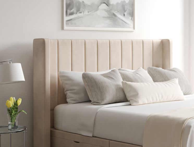 Aurelia Ottoman Double Opulence Stone Headboard & Base