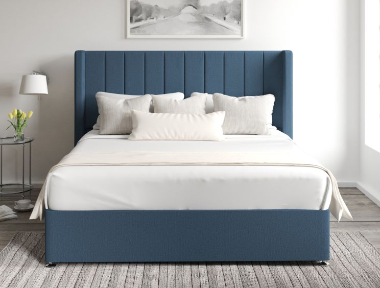 Aurelia Classic 4Drw Continental King Size Arran Cyan Headboard & Base