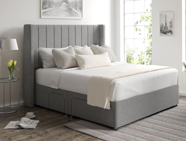 Aurelia Classic 4Drw Continental King Size Arran Pebble Headboard & Base