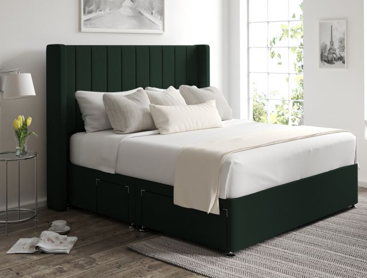 Aurelia Classic 4 Drw Continental Gatsby Forest Headboard and Base Only