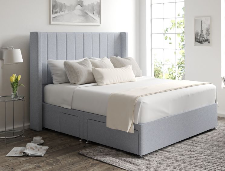 Aurelia Classic 4Drw Continental King Size Gouache Eau De Nil Headboard & Base