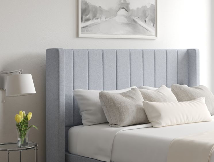 Aurelia Gouache Eau De Nil Upholstered Floor Standing Double Headboard