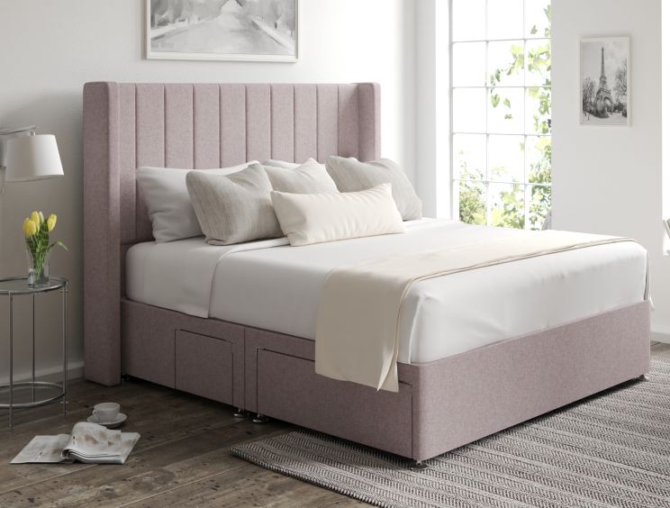 Aurelia Classic 4Drw Continental King Size Gouache Raspberry Headboard & Base