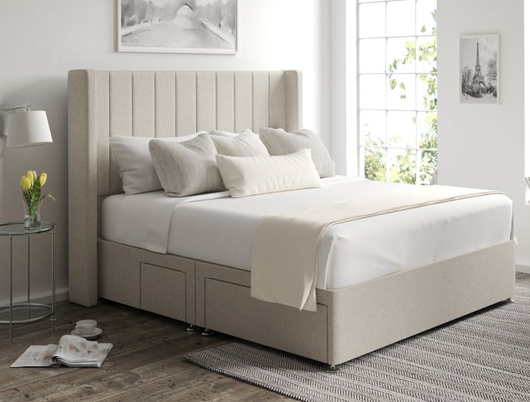 Aurelia Classic 4Drw Continental Super King Size Trebla Flax Headboard & Base