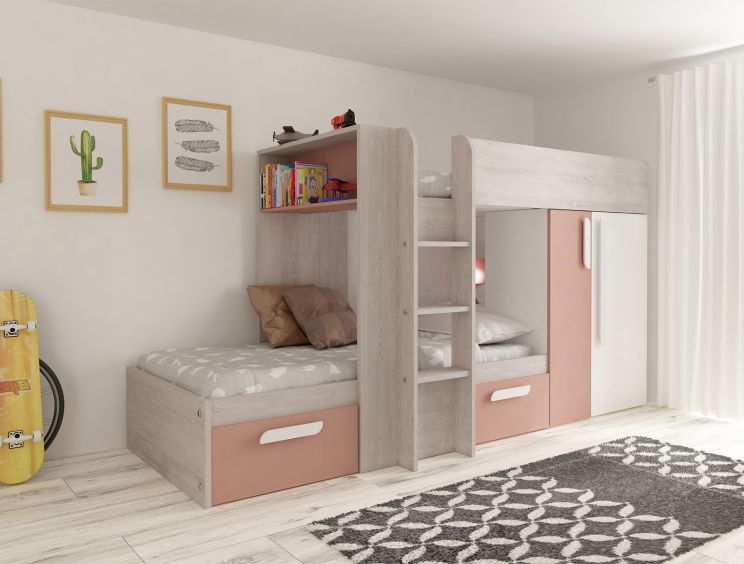 Barca Pink Bunkbed Bed Frame