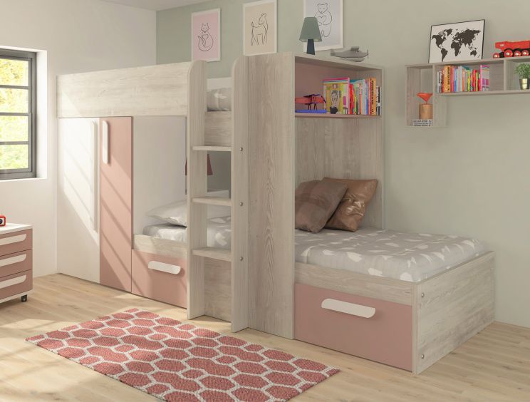 Barca Pink Bunkbed Bed Frame