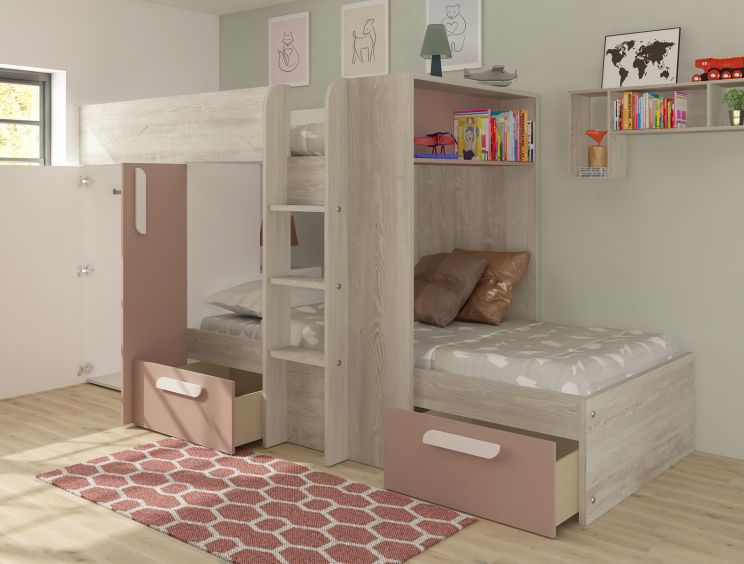 Barca Pink Bunkbed Bed Frame