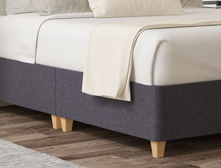 Shallow Siera Denim Upholstered Super King Size Base On Legs Only