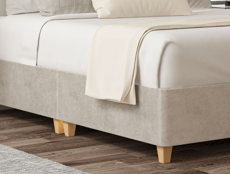 Shallow Verona Silver Upholstered Compact Double Base On Legs Only