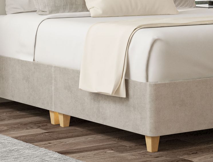 Shallow Verona Silver Upholstered Super King Size Base On Legs Only