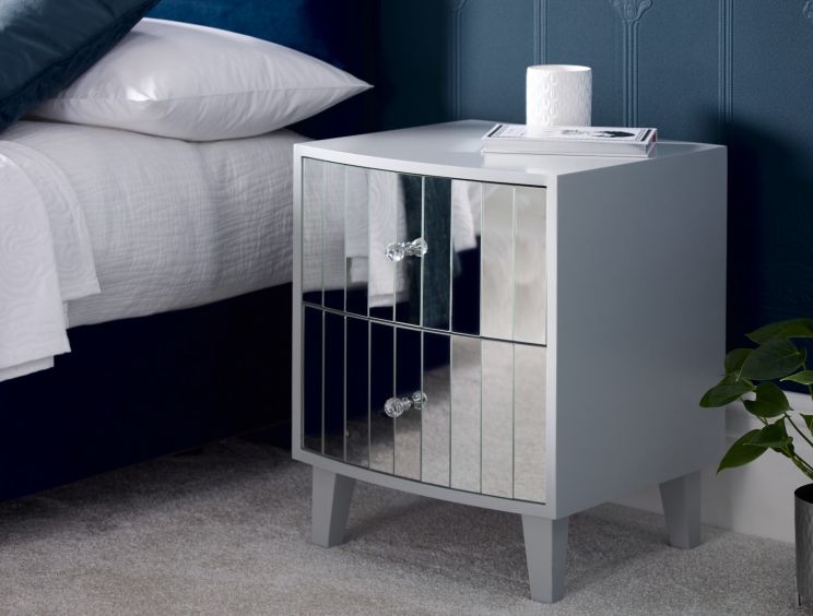 Sorrento 2 Drawer Mirrored Bedside