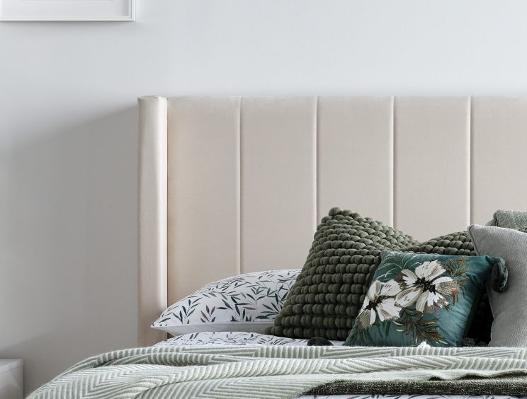 Wilson Natural Beige Upholstered Ottoman King Size Bed Frame
