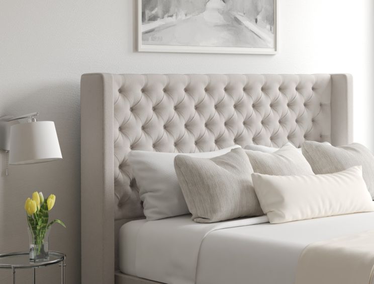 Bella Classic 4Drw Continental King Size Arran Natural Headboard & Base