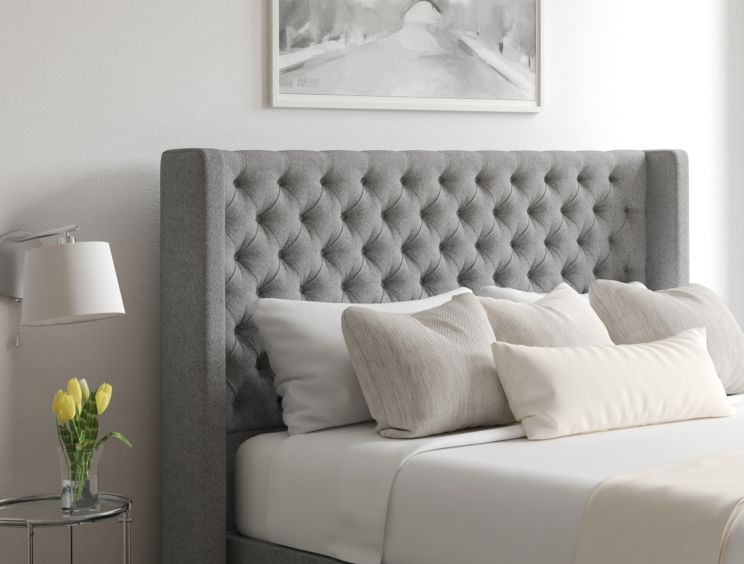 Bella Classic 4Drw Continental King Size Arran Pebble Headboard & Base
