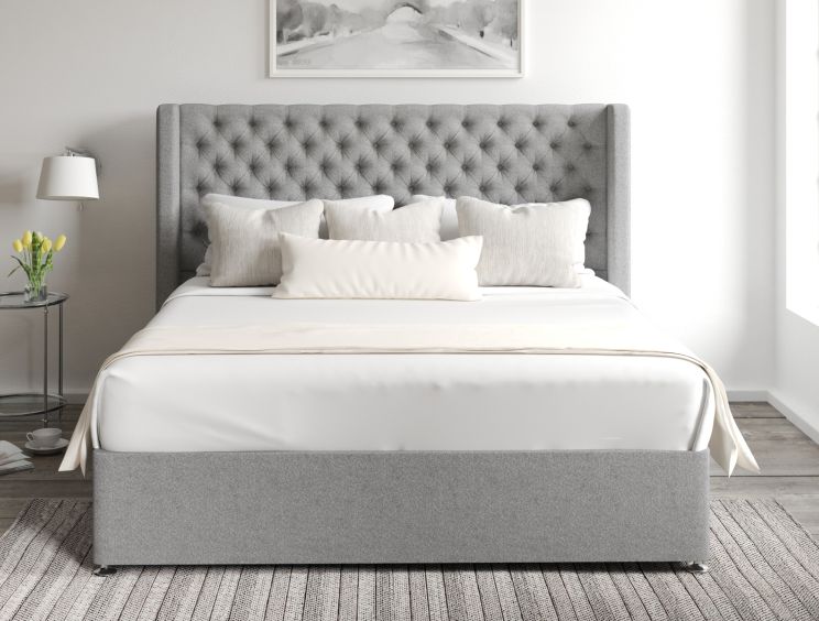 Bella Classic 4Drw Continental King Size Arran Pebble Headboard & Base