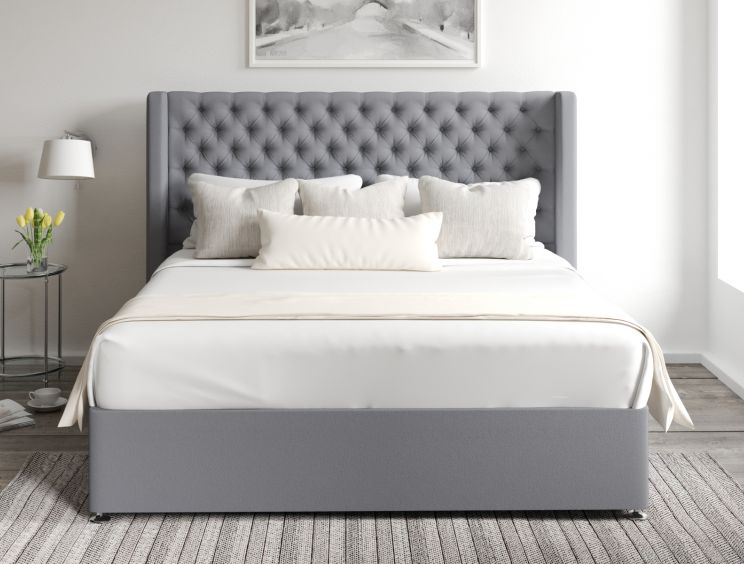 Bella Classic 4 Drw Continental Gatsby Platinum Headboard and Base Only