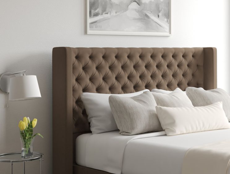 Bella Classic 4Drw Continental Super King Size Opulence Stone Headboard & Base