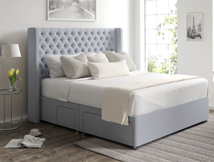 Bella Classic 4Drw Continental Double Gouache Eau De Nil Headboard & Base