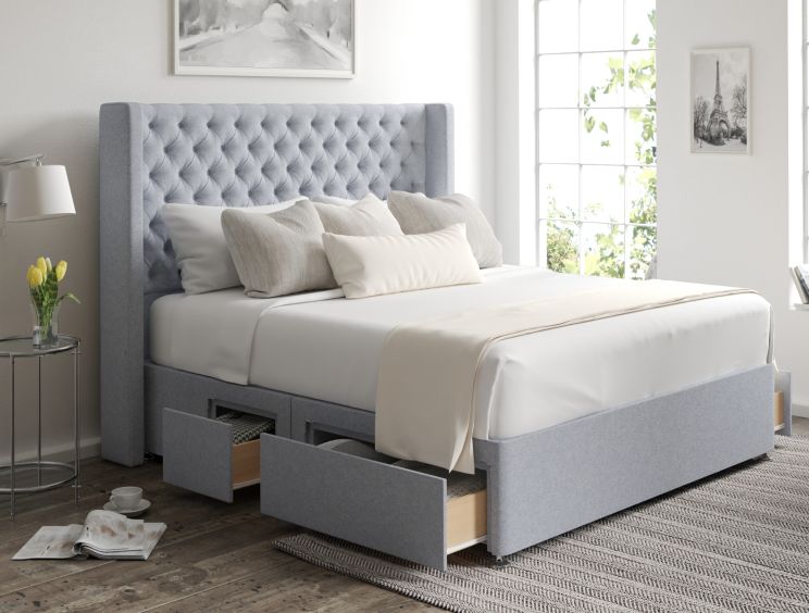 Bella Classic 4Drw Continental Double Gouache Eau De Nil Headboard & Base