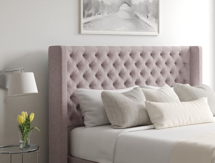 Bella Classic 4Drw Continental King Size Gouache Raspberry Headboard & Base