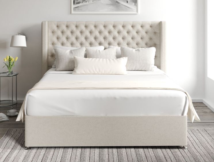Bella Classic 4Drw Continental Super King Size Trebla Flax Headboard & Base