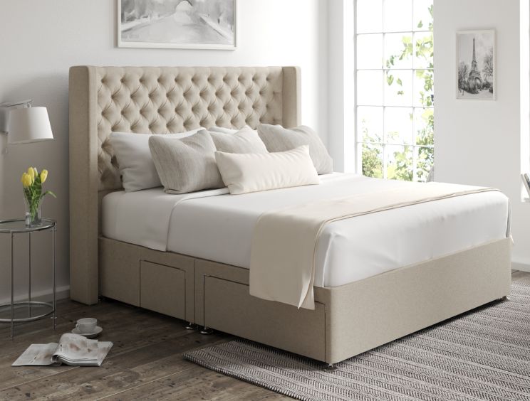 Bella Classic 4Drw Continental Super King Size Trebla Stone Headboard & Base