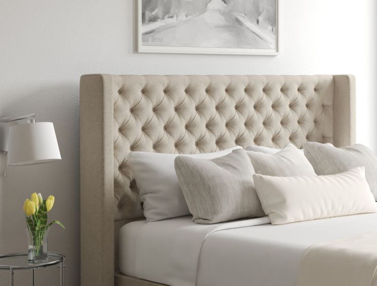 Bella Classic 4Drw Continental Super King Size Trebla Stone Headboard & Base