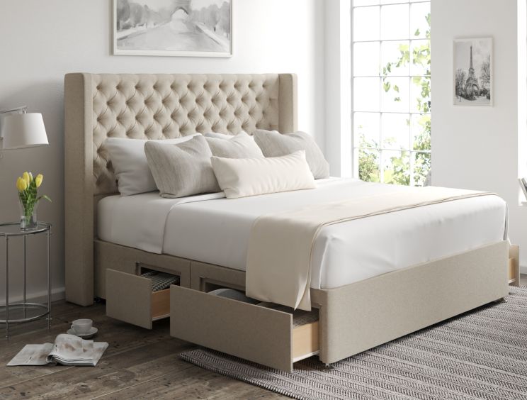 Bella Classic 4Drw Continental King Size Trebla Stone Headboard & Base