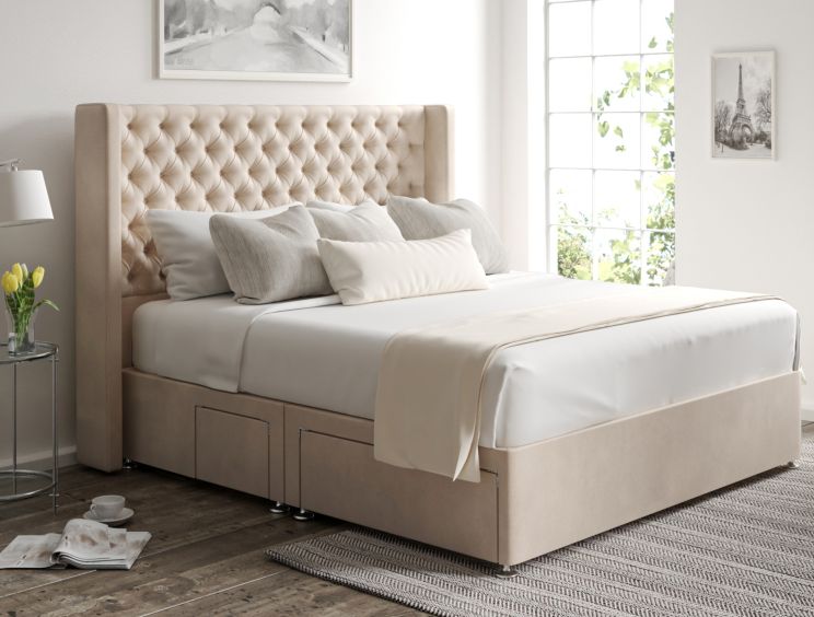 Bella Classic 4Drw Continental King Size Opulence Stone Headboard & Base