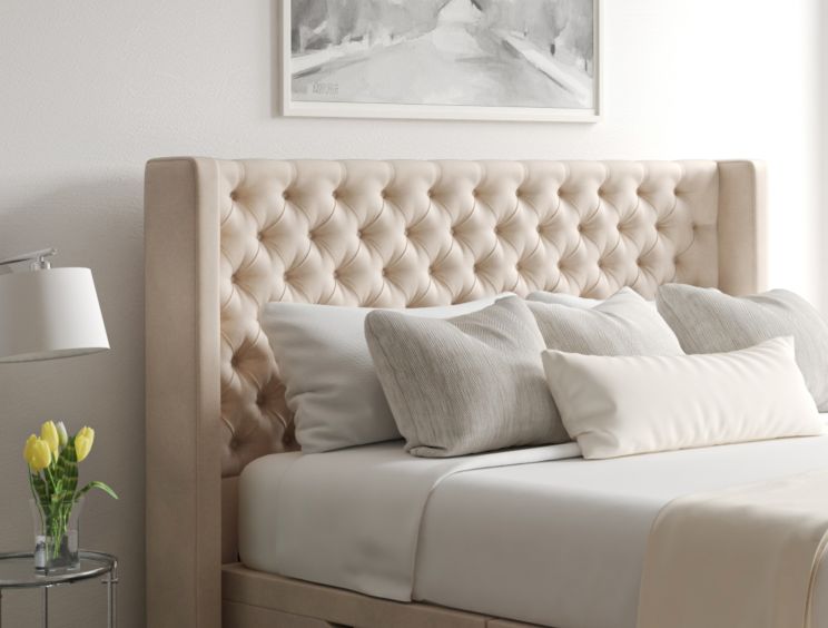 Bella Ottoman Double Opulence Stone Headboard & Base