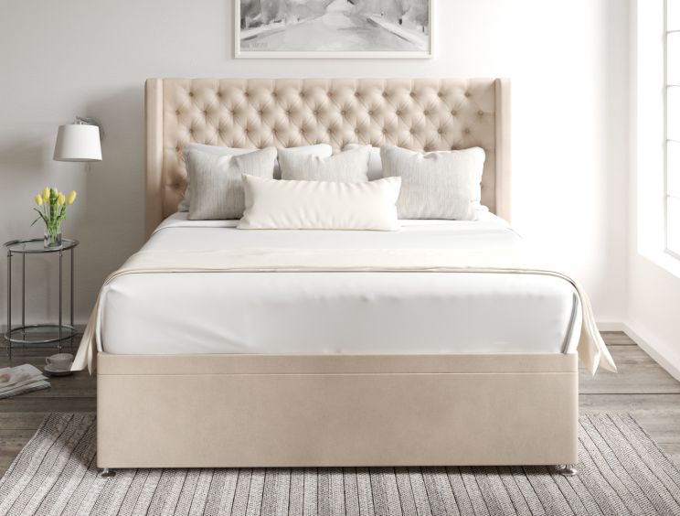 Bella Ottoman Double Opulence Stone Headboard & Base