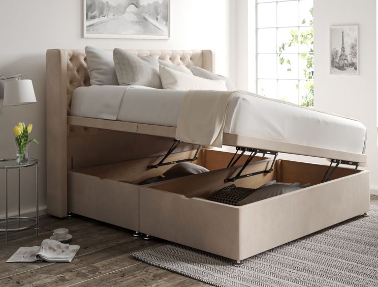 Bella Ottoman Double Opulence Stone Headboard & Base