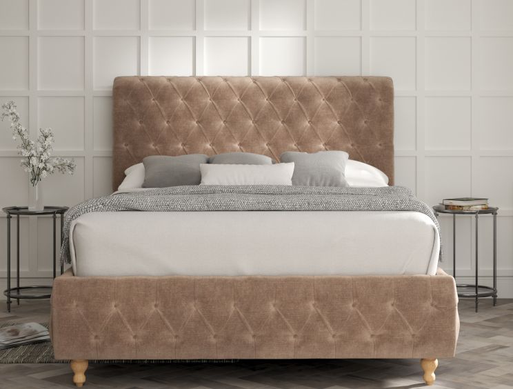 Billy Upholstered Bed Frame - Double Bed Frame Only - Savannah Mocha
