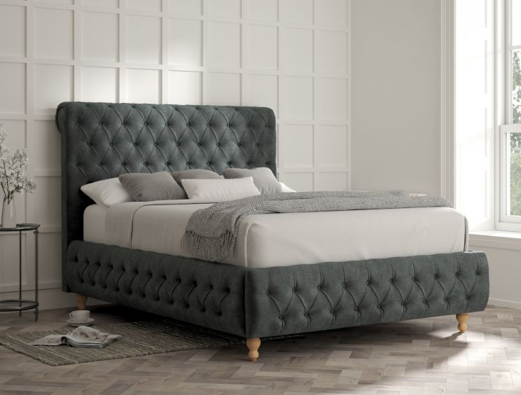 Billy Upholstered Bed Frame - Double Bed Frame Only - Savannah Ocean