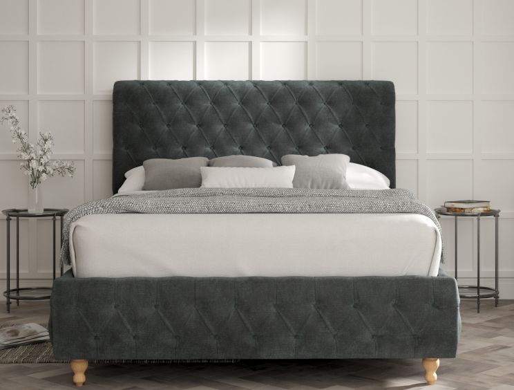 Billy Upholstered Bed Frame - Double Bed Frame Only - Savannah Ocean