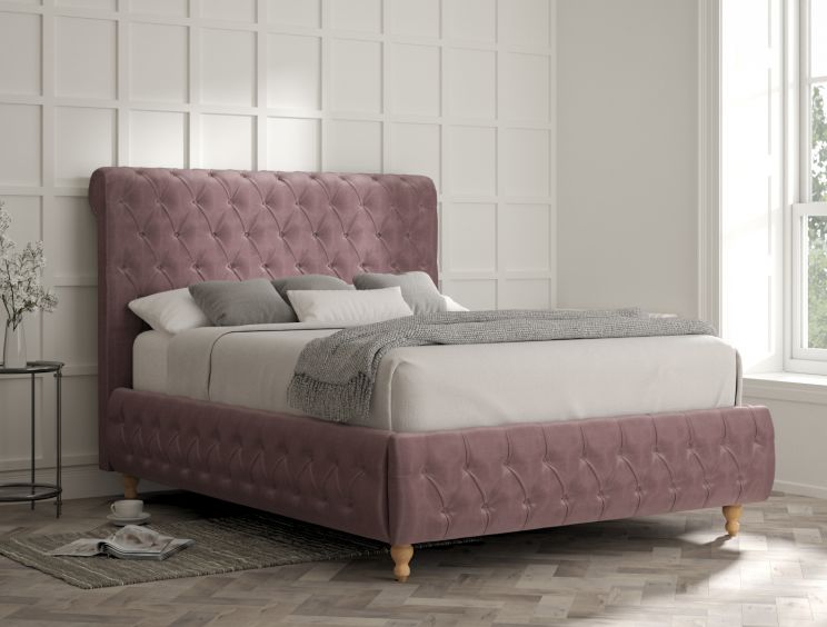 Billy Upholstered Bed Frame - Super King Size Bed Frame Only - Velvet Lilac