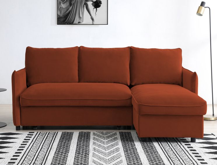 Orange corner sales sofa bed